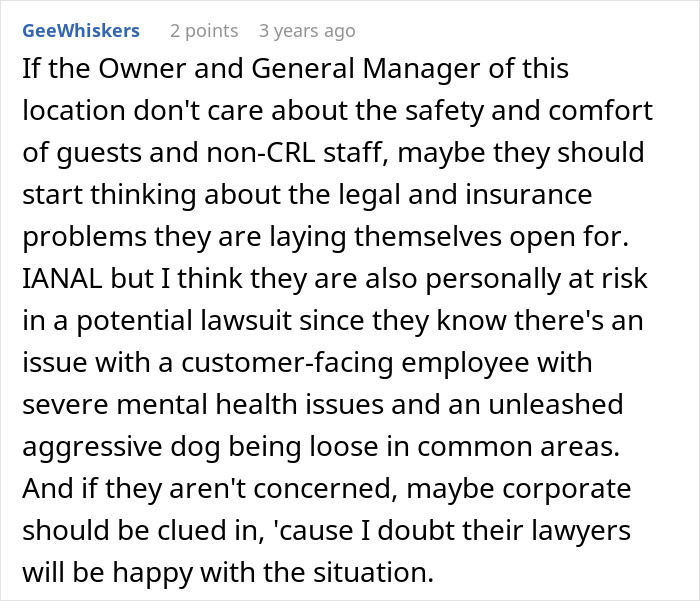 Hotel Tells Employee To Not Bring Untrained Dog To Work, She Calls Them “Satanic Reptilian Illuminati”