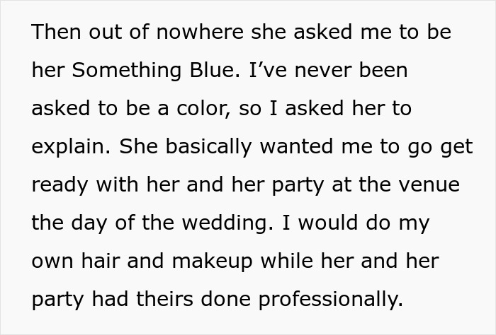 Bride Promised Her Friend The MOH Spot For 15 Years, Then Asked Her To Fetch Drinks At The Wedding Bride Promised Her Friend The MOH Spot For 15 Years, Then Asked Her To Fetch Drinks At The Wedding