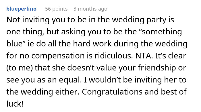 Bride Promised Her Friend The MOH Spot For 15 Years, Then Asked Her To Fetch Drinks At The Wedding Bride Promised Her Friend The MOH Spot For 15 Years, Then Asked Her To Fetch Drinks At The Wedding