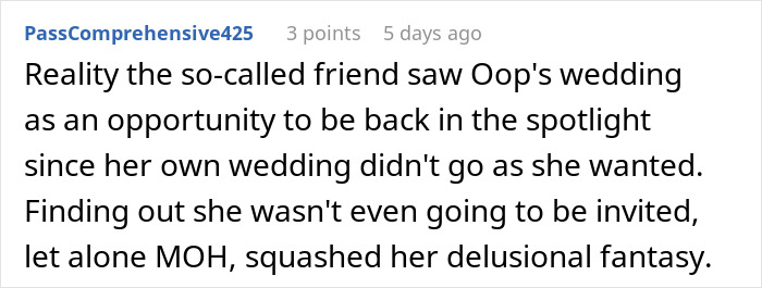 Bride Promised Her Friend The MOH Spot For 15 Years, Then Asked Her To Fetch Drinks At The Wedding Bride Promised Her Friend The MOH Spot For 15 Years, Then Asked Her To Fetch Drinks At The Wedding