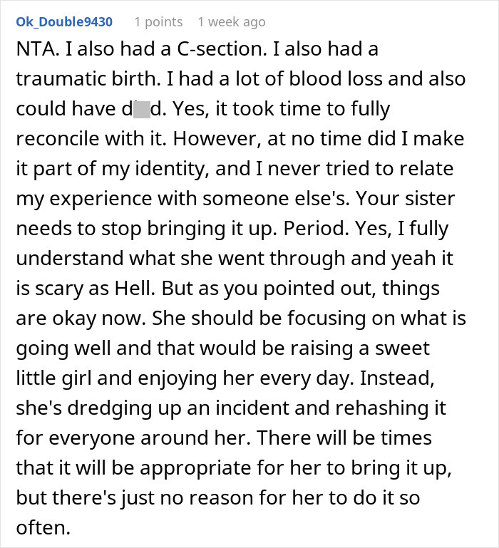 Woman Has Enough Of Sister&rsquo;s Traumatic Birth Story She Mentions All The Time, Fears She Might&rsquo;ve Overreacted