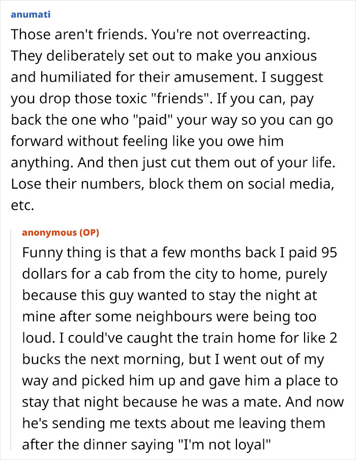 Broke Guy Humiliated In Public By Wealthy Buddies, Decides He Needs New Friends As They Call It &ldquo;Banter&rdquo;