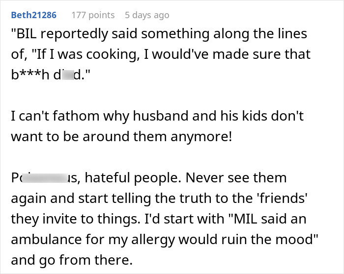 Woman Goes To Her Birthday Dinner Expecting Cake, Gets An Allergy Scare And A Family Ban Instead