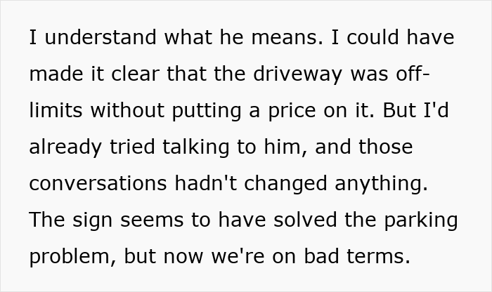 Guy Gets Tired Of Hosting Neighbor&rsquo;s Customers For Free, Slaps A $10 Parking Price Tag On His Driveway
