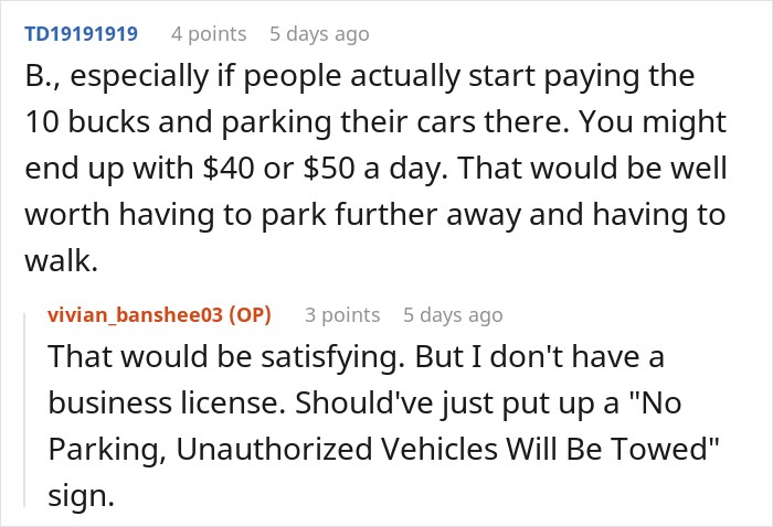 Guy Gets Tired Of Hosting Neighbor&rsquo;s Customers For Free, Slaps A $10 Parking Price Tag On His Driveway