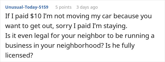 Guy Gets Tired Of Hosting Neighbor&rsquo;s Customers For Free, Slaps A $10 Parking Price Tag On His Driveway