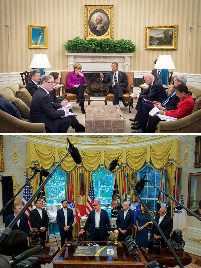 12 Viral Side-By-Side Photos Of Obama And Trump’s Oval Offices As People Make Brutal Comparisons 12 Viral Side-By-Side Photos Of Obama And Trump’s Oval Offices As People Make Brutal Comparisons