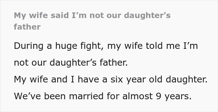 Woman Tells Husband He&rsquo;s Not Their Daughter&rsquo;s Father, Then Claims She Was &lsquo;Just Joking&rsquo;
