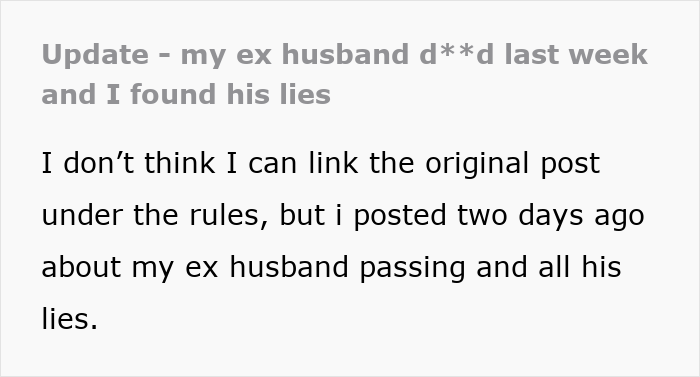 Woman Spends Days Before Her Ex’s Funeral Uncovering Layer After Layer Of Lies She Never Saw Coming Woman Spends Days Before Her Ex’s Funeral Uncovering Layer After Layer Of Lies She Never Saw Coming