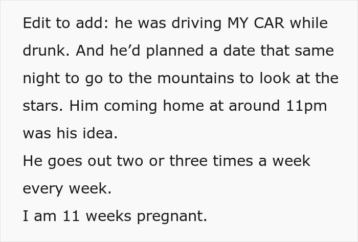 Fianc&eacute; Comes Home At 1 am For The 5th Time In The Month, Pregnant Partner Reaches Breaking Point
