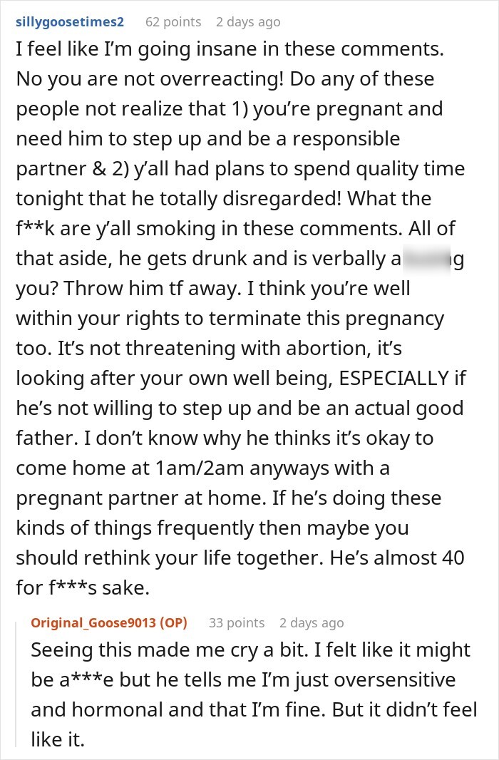 Fianc&eacute; Comes Home At 1 am For The 5th Time In The Month, Pregnant Partner Reaches Breaking Point