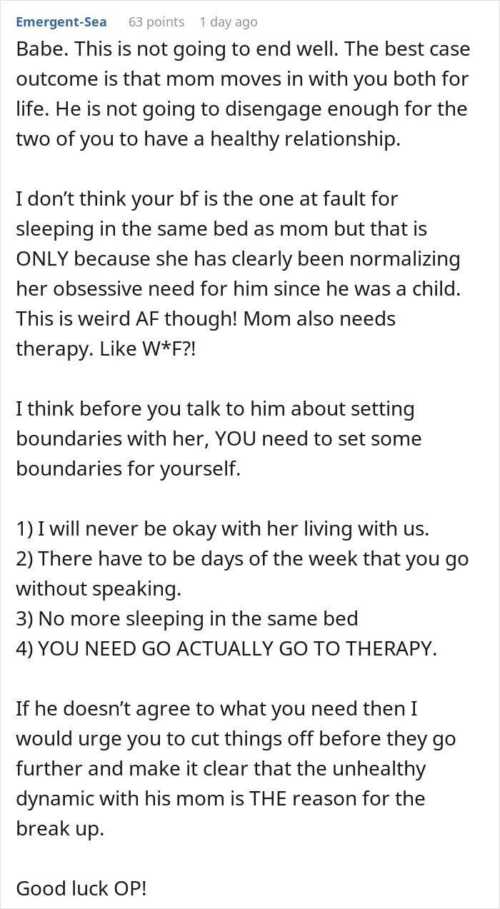 Guy’s Relationship With His Mom Comes With Some Unusual Bedtime Habits, GF Starts Getting The Ick Guy’s Relationship With His Mom Comes With Some Unusual Bedtime Habits, GF Starts Getting The Ick